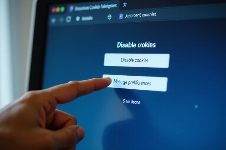 Main cliquant sur un bouton de désactivation de cookies