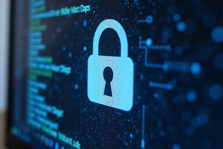 Verrou de sécurité numérique sur un écran d'ordinateur